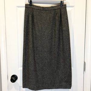 Vintage 70s80s wool tweed herringbone pencil skirt